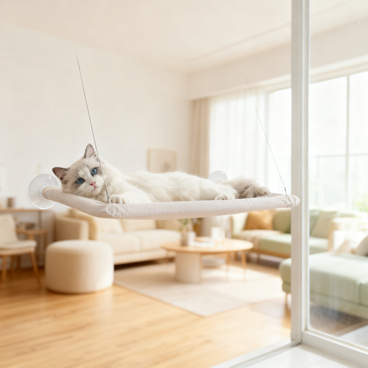 Katzen-Fensterliege mit Saugnäpfen