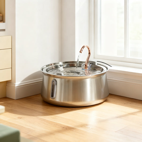 Edelstahl-Trinkbrunnen mit Wasserhahn, 4 Liter